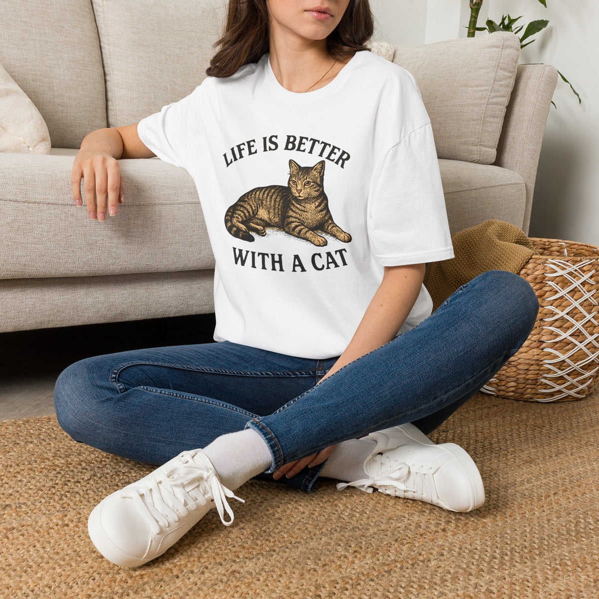 Cat With Slogan T-Shirt
