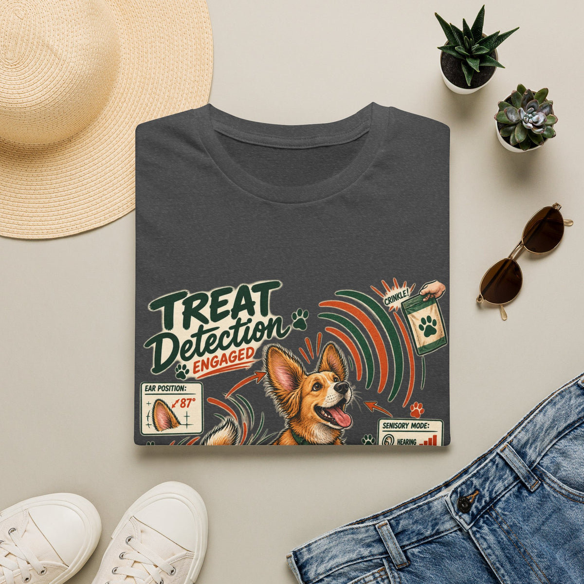 Dog Treat Detection T-Shirt — Funny Corgi ‘Treat Detection: Engaged’ Tee