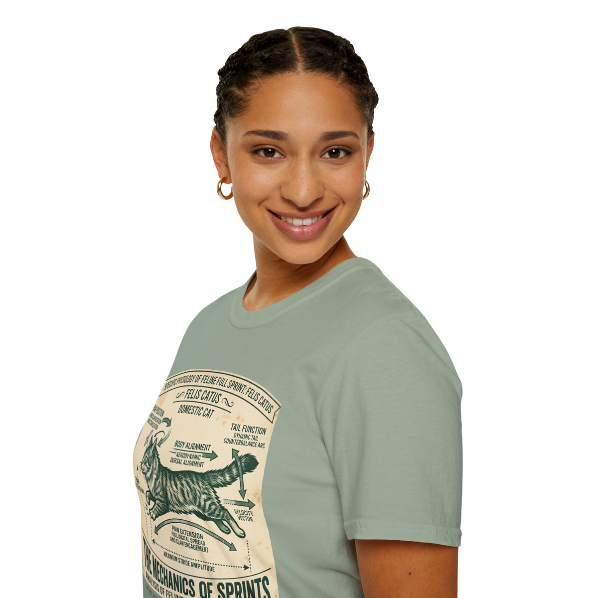 Cat Sprint Anatomy T-Shirt — Felis Catus Vintage Scientific Illustration Tee
