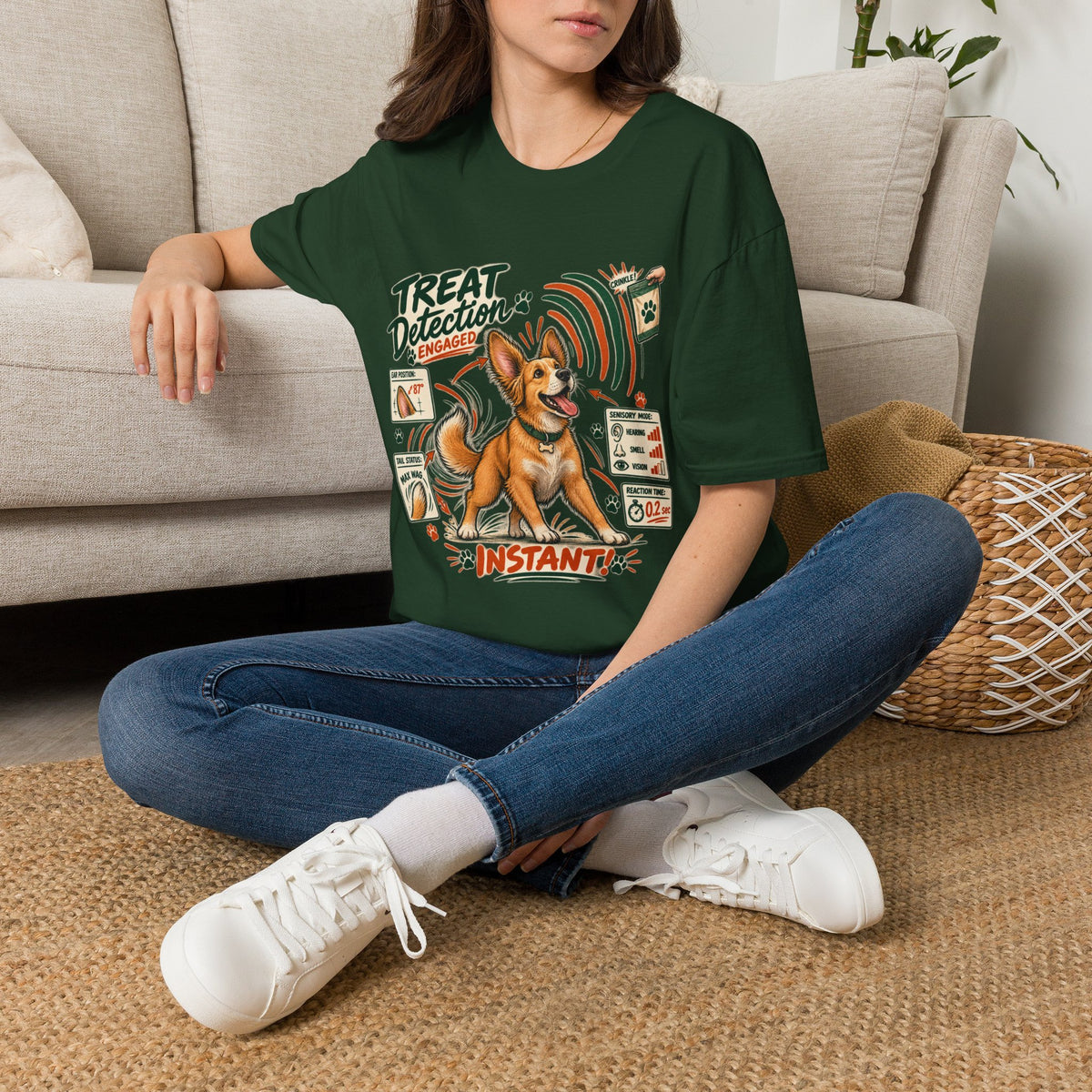 Dog Treat Detection T-Shirt — Funny Corgi ‘Treat Detection: Engaged’ Tee