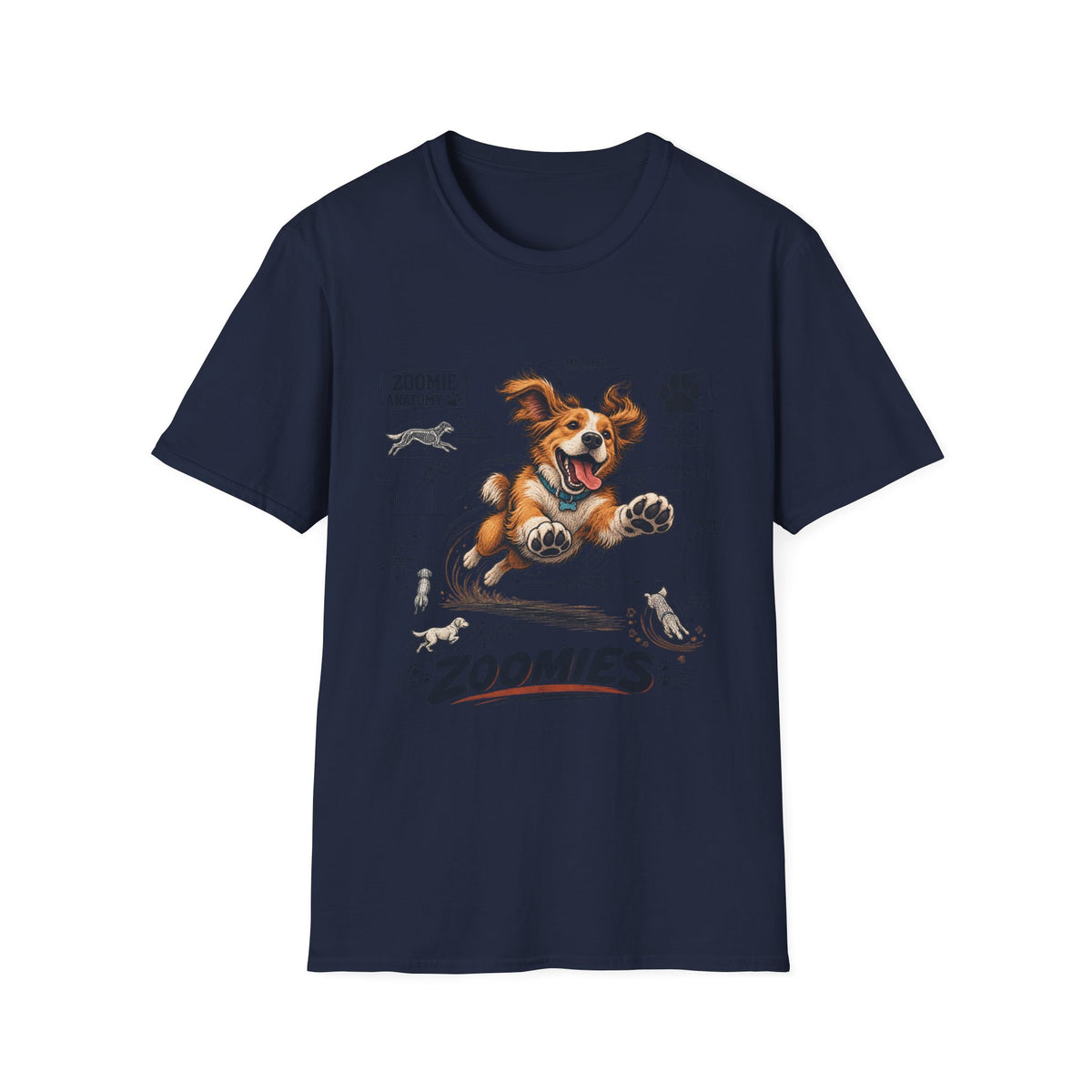 Dog Zoomies T-Shirt — Cute Playful Puppy Anatomy Graphic Tee
