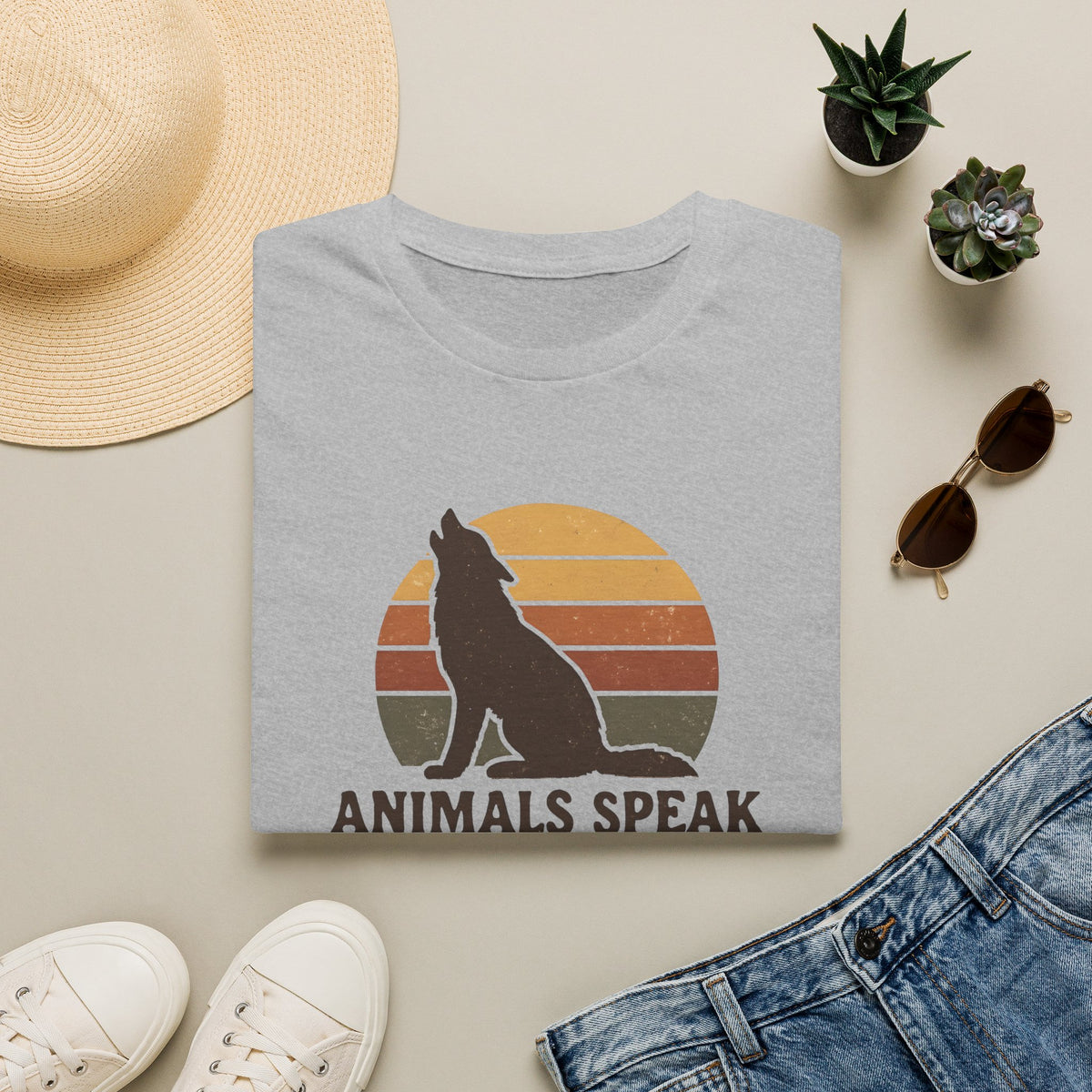 Wolf Silhouette at Sunset T-Shirt