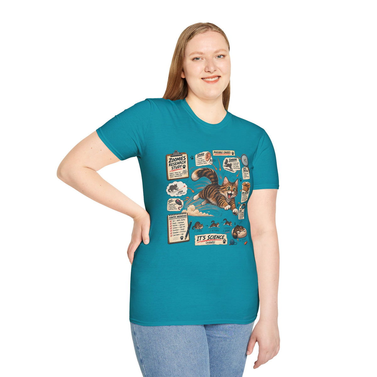 Cat Science T-Shirt — “It’s Science” Zoomies Research Design
