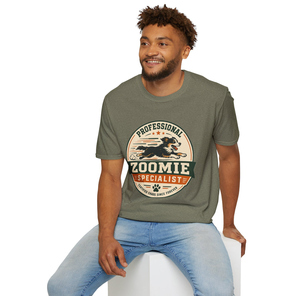 Professional Zoomie Specialist T-Shirt — Funny Dog Running Tee for Dog Lovers