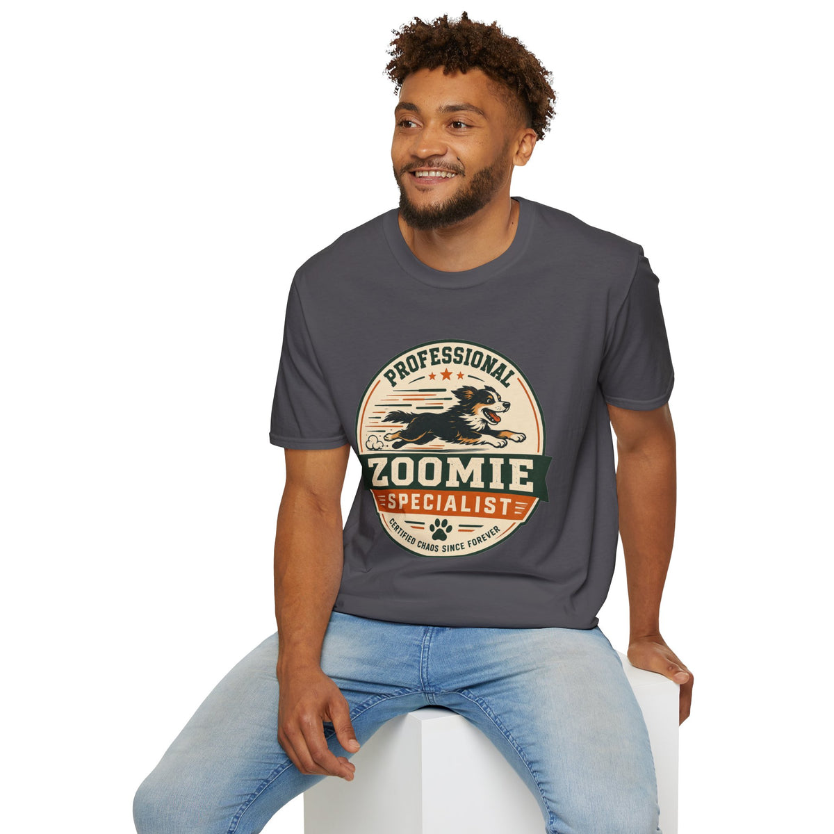 Professional Zoomie Specialist T-Shirt — Funny Dog Running Tee for Dog Lovers
