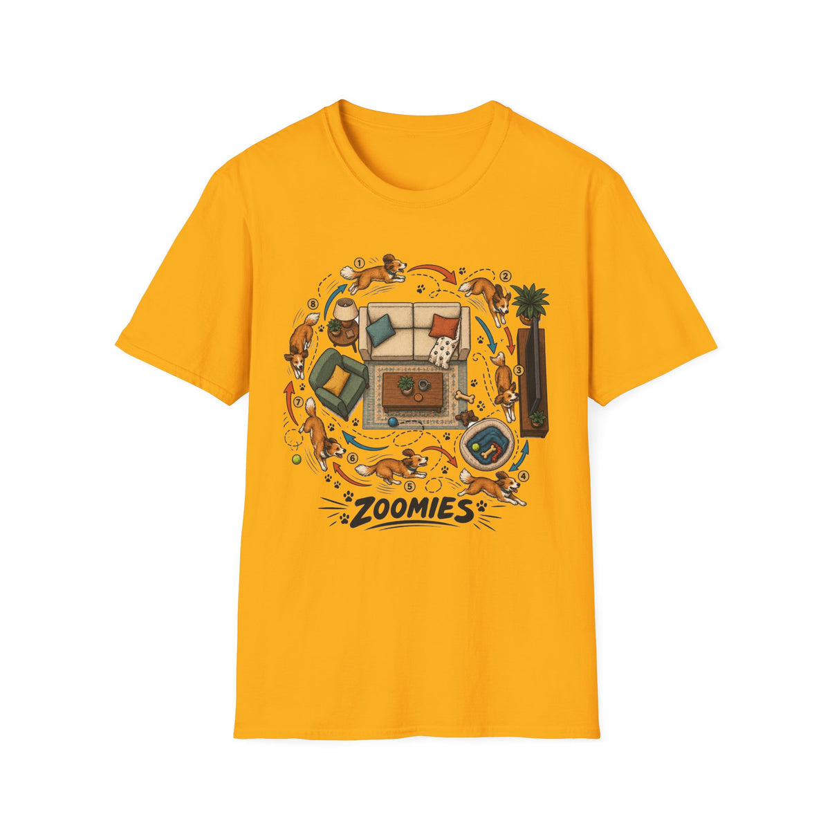 Zoomies Dog T-Shirt — Playful Puppy Housewarming Tee