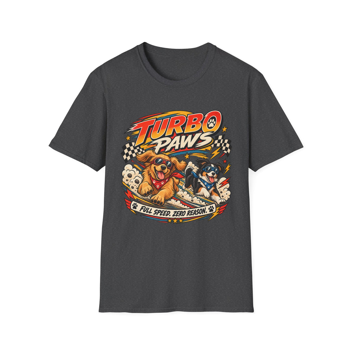Turbo Paws T-Shirt — Retro Racing Dog Graphic Tee