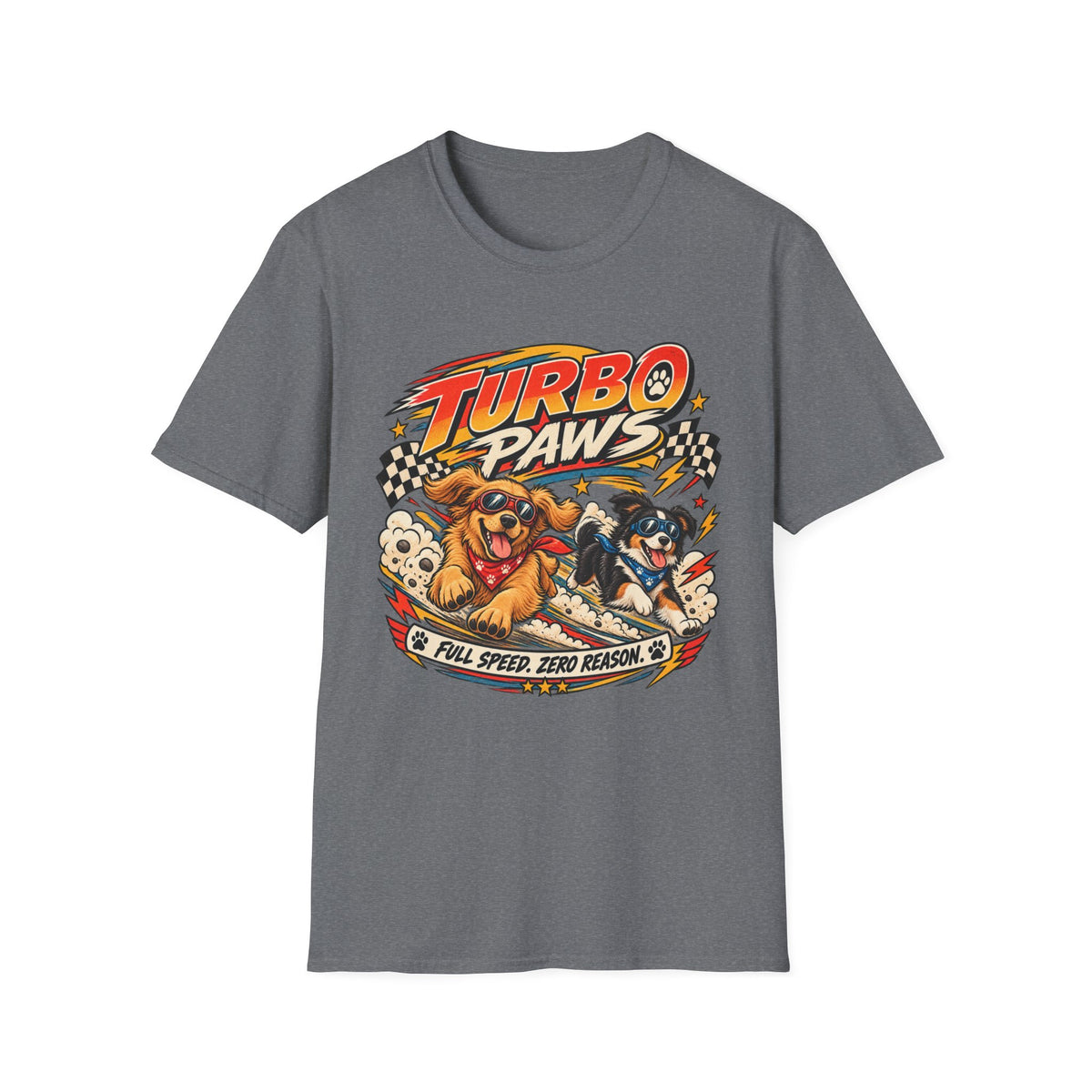 Turbo Paws T-Shirt — Retro Racing Dog Graphic Tee