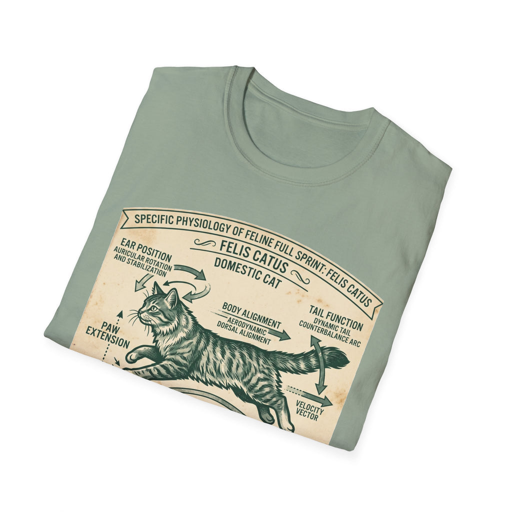 Cat Sprint Anatomy T-Shirt — Felis Catus Vintage Scientific Illustration Tee
