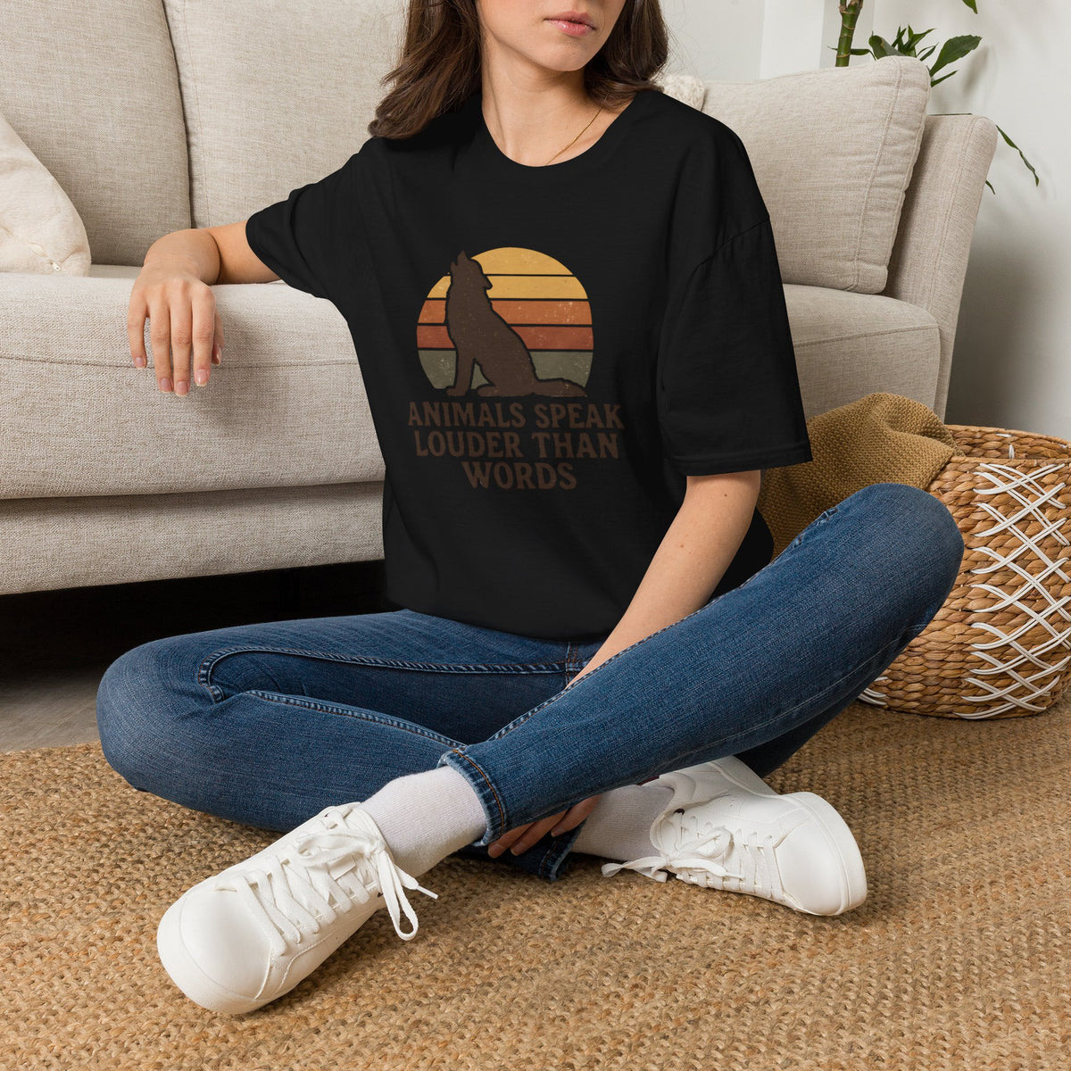 Wolf Silhouette at Sunset T-Shirt