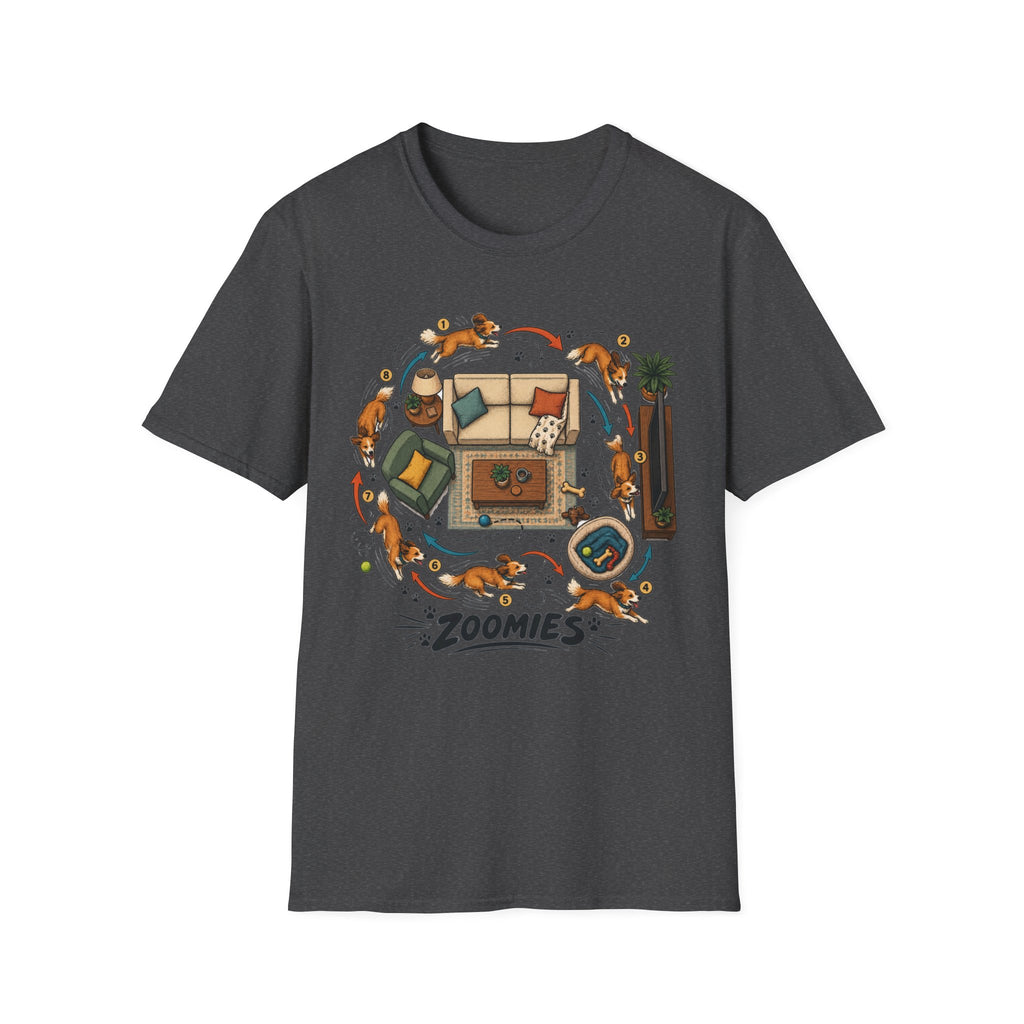 Zoomies Dog T-Shirt — Playful Puppy Housewarming Tee
