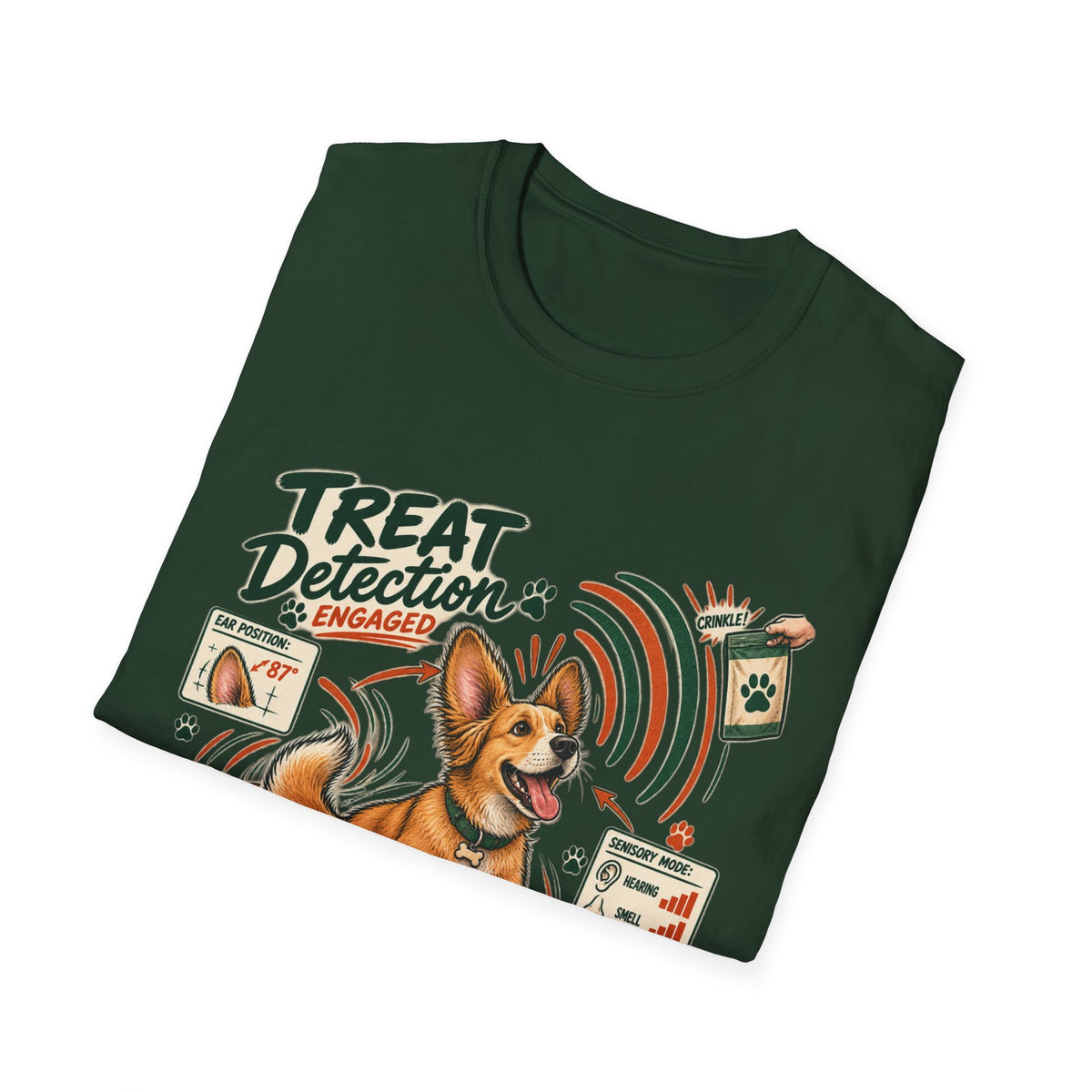 Dog Treat Detection T-Shirt — Funny Corgi ‘Treat Detection: Engaged’ Tee