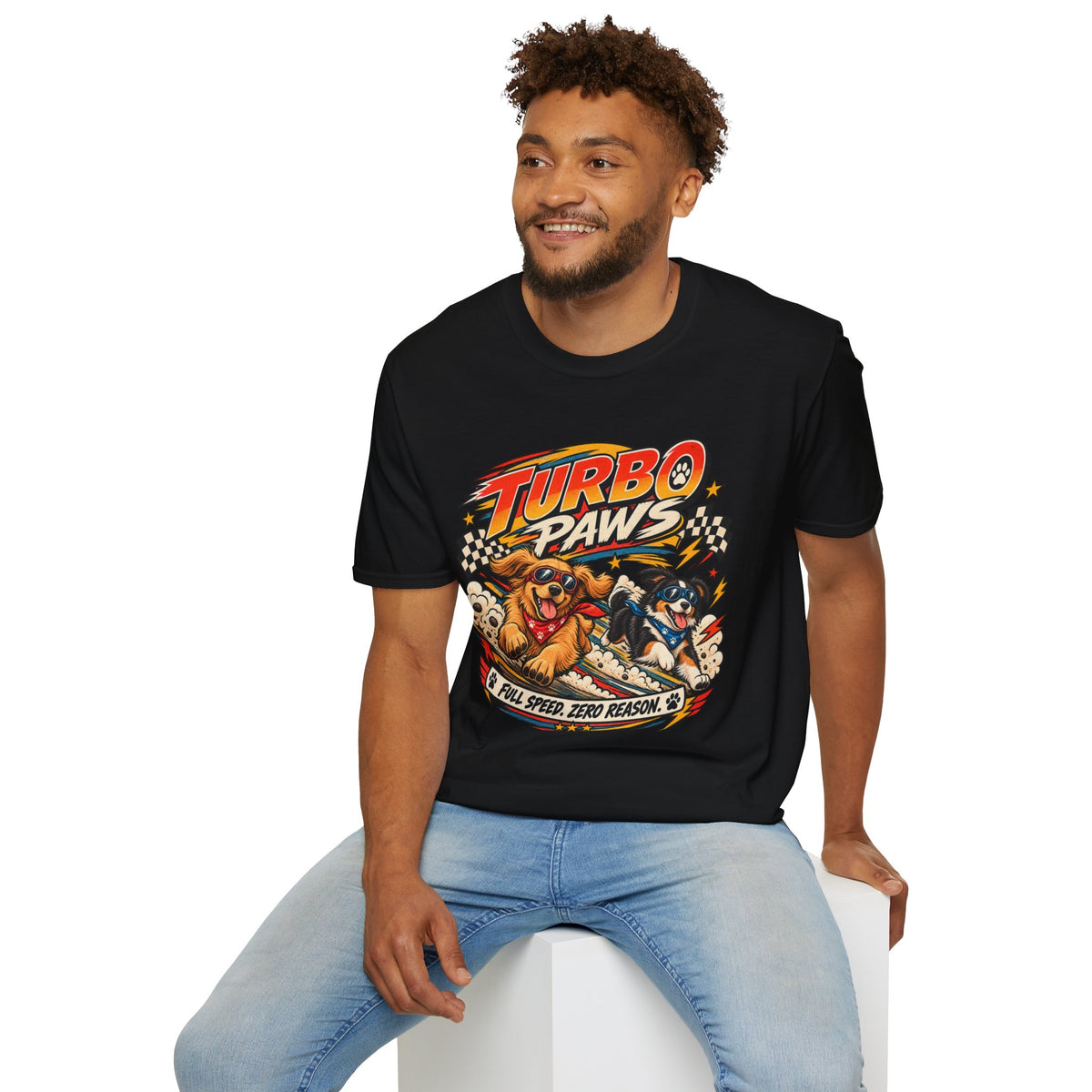 Turbo Paws T-Shirt — Retro Racing Dog Graphic Tee