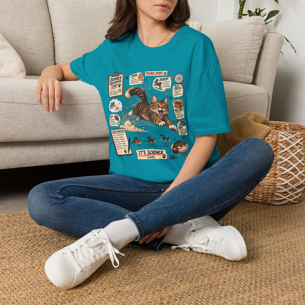 Cat Science T-Shirt — “It’s Science” Zoomies Research Design