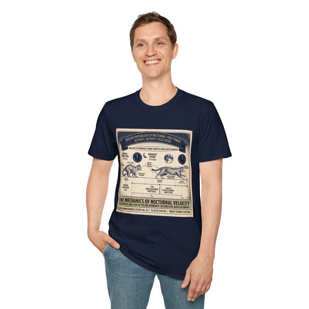 Nocturnal Cat Anatomy T-Shirt – Vintage Feline Physiology Diagram