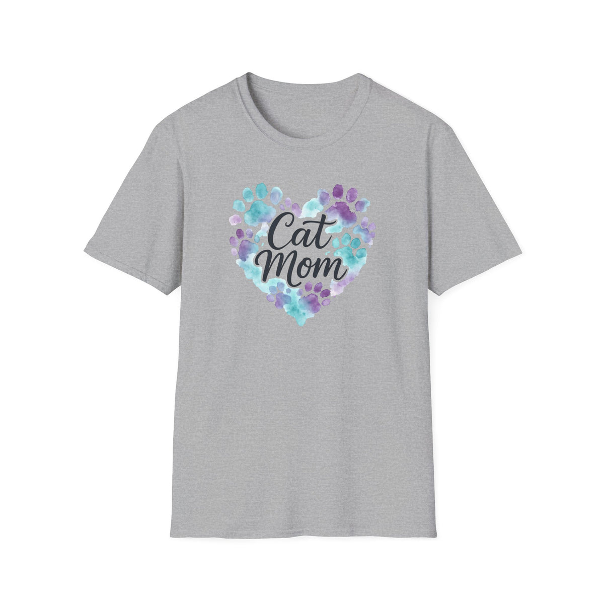 Watercolor Cat Mom Heart T-Shirt