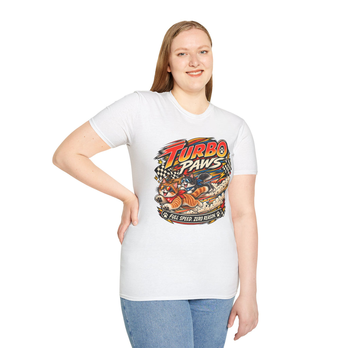 Turbo Paws T-Shirt — Retro Racing Cat Graphic Tee