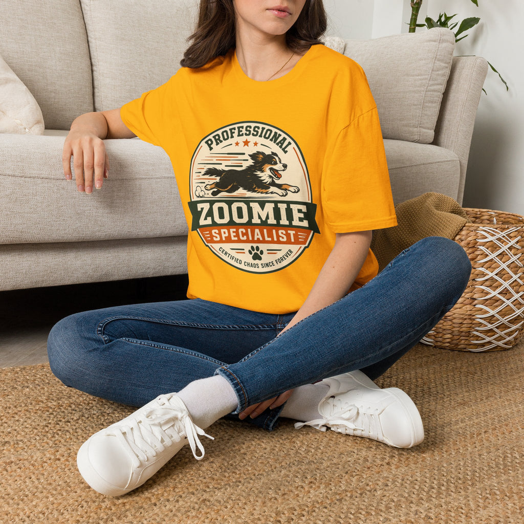Professional Zoomie Specialist T-Shirt — Funny Dog Running Tee for Dog Lovers