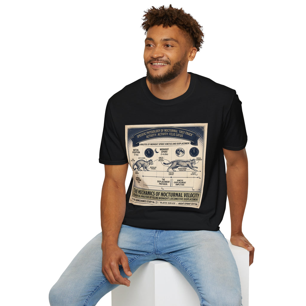 Nocturnal Cat Anatomy T-Shirt – Vintage Feline Physiology Diagram