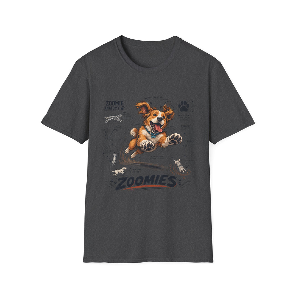 Dog Zoomies T-Shirt — Cute Playful Puppy Anatomy Graphic Tee
