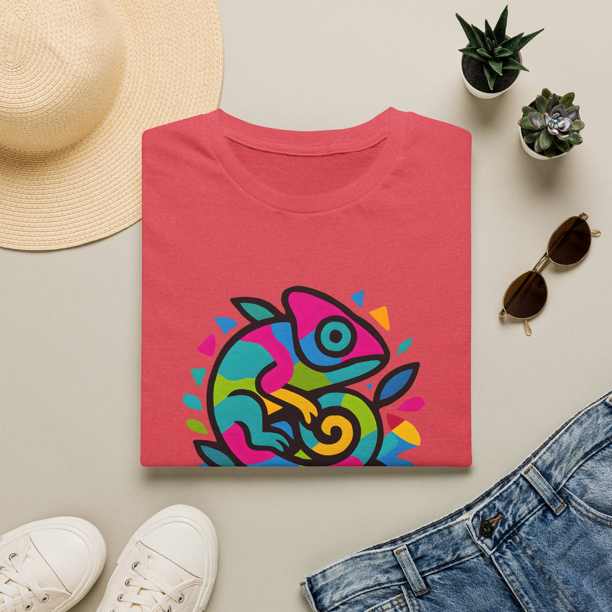 Colorful Chameleon Logo T-Shirt