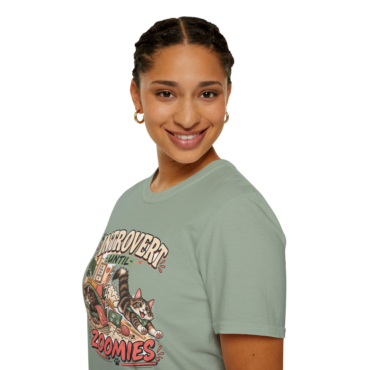 Introvert Until Zoomies T-Shirt — Cute Cat Nap & Play Graphic Tee