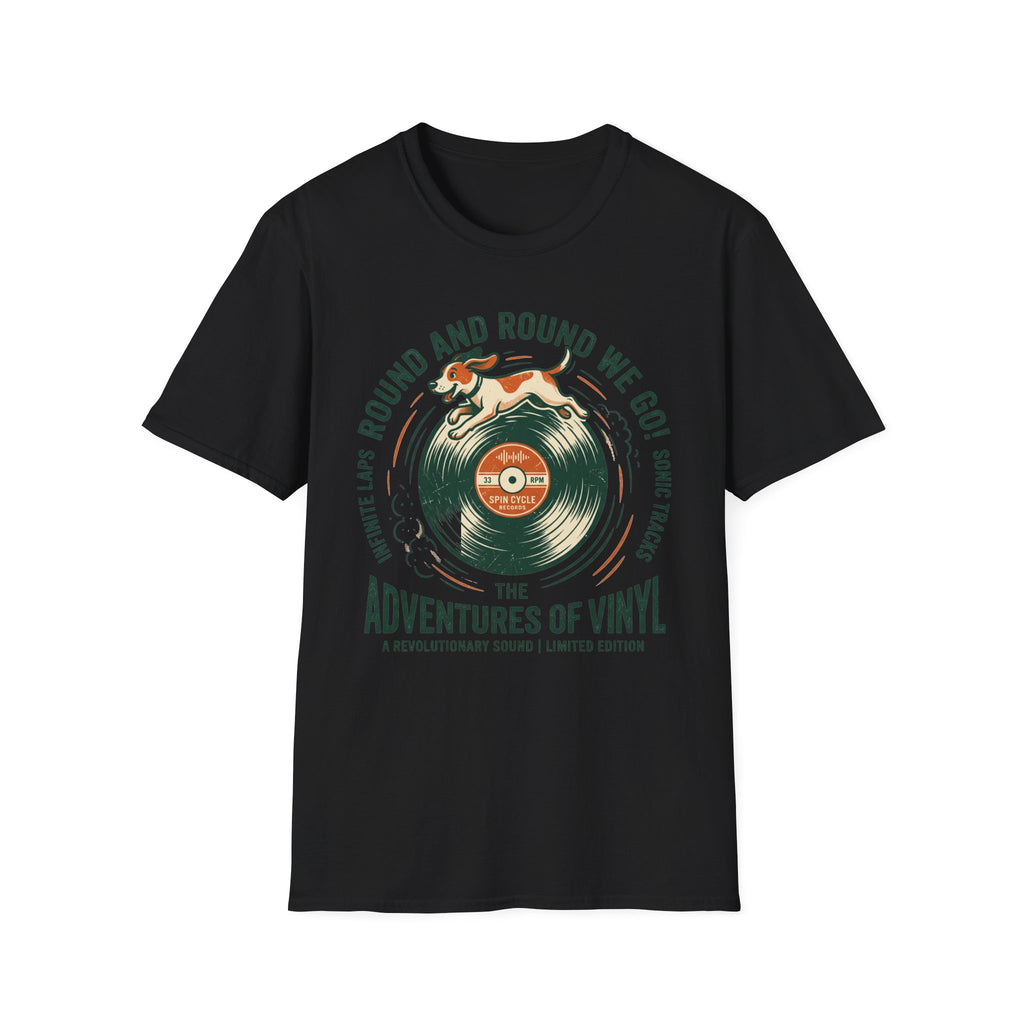 Round and Round We Go Vinyl T-Shirt — The Adventures of Vinyl Retro Record Tee