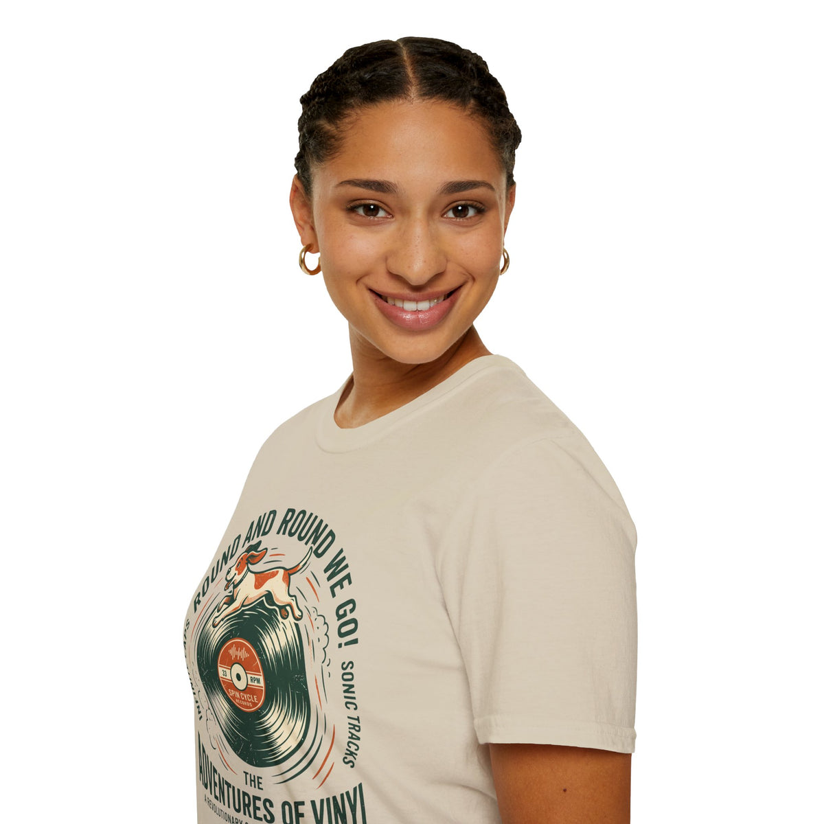 Round and Round We Go Vinyl T-Shirt — The Adventures of Vinyl Retro Record Tee