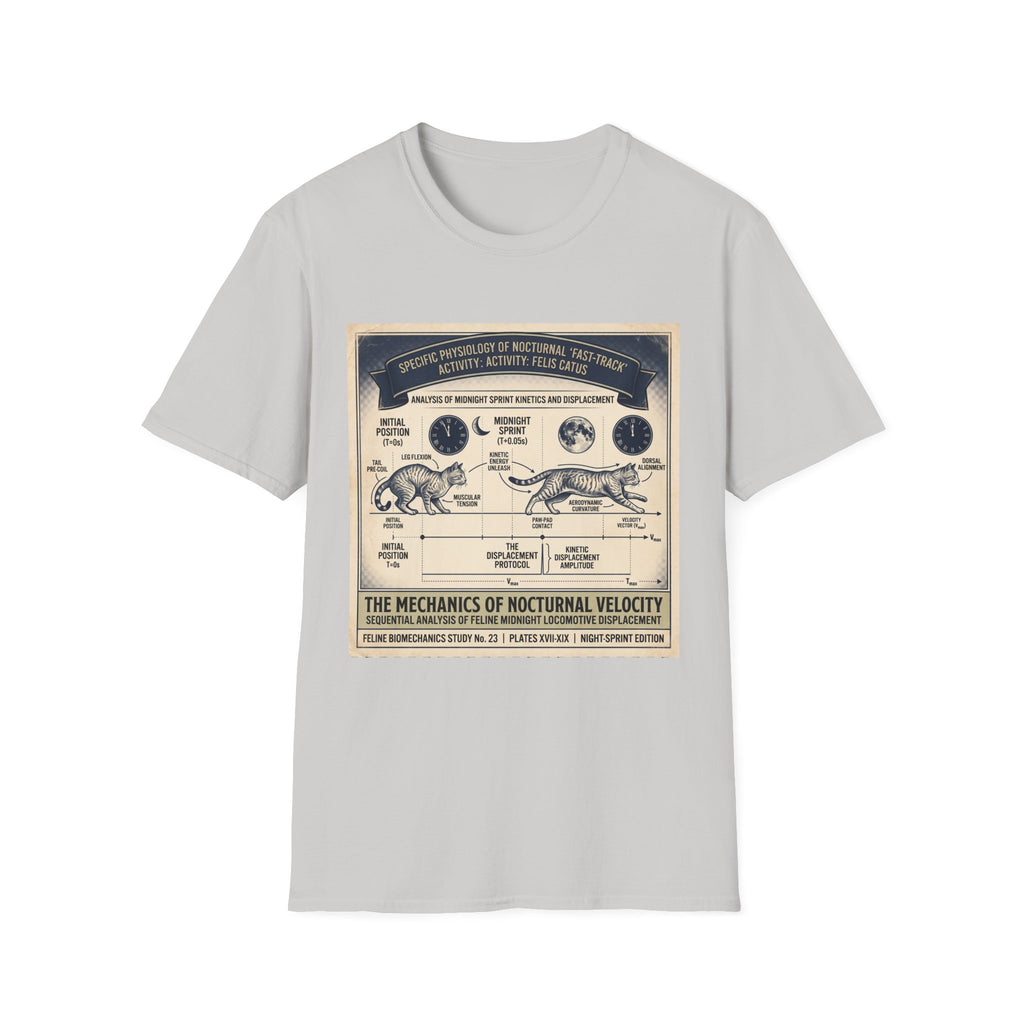 Nocturnal Cat Anatomy T-Shirt – Vintage Feline Physiology Diagram