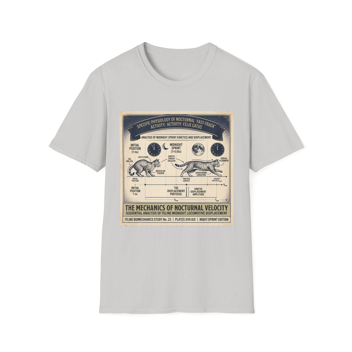 Nocturnal Cat Anatomy T-Shirt – Vintage Feline Physiology Diagram