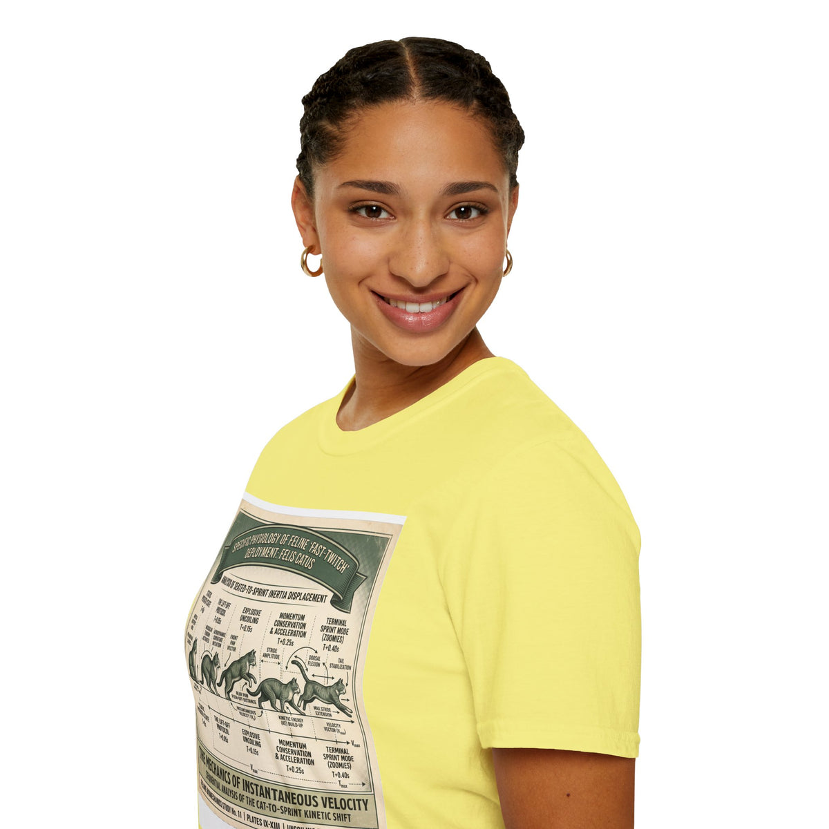 Cat Sprint Anatomy T‑Shirt — Vintage Feline Fast Twitch Diagram