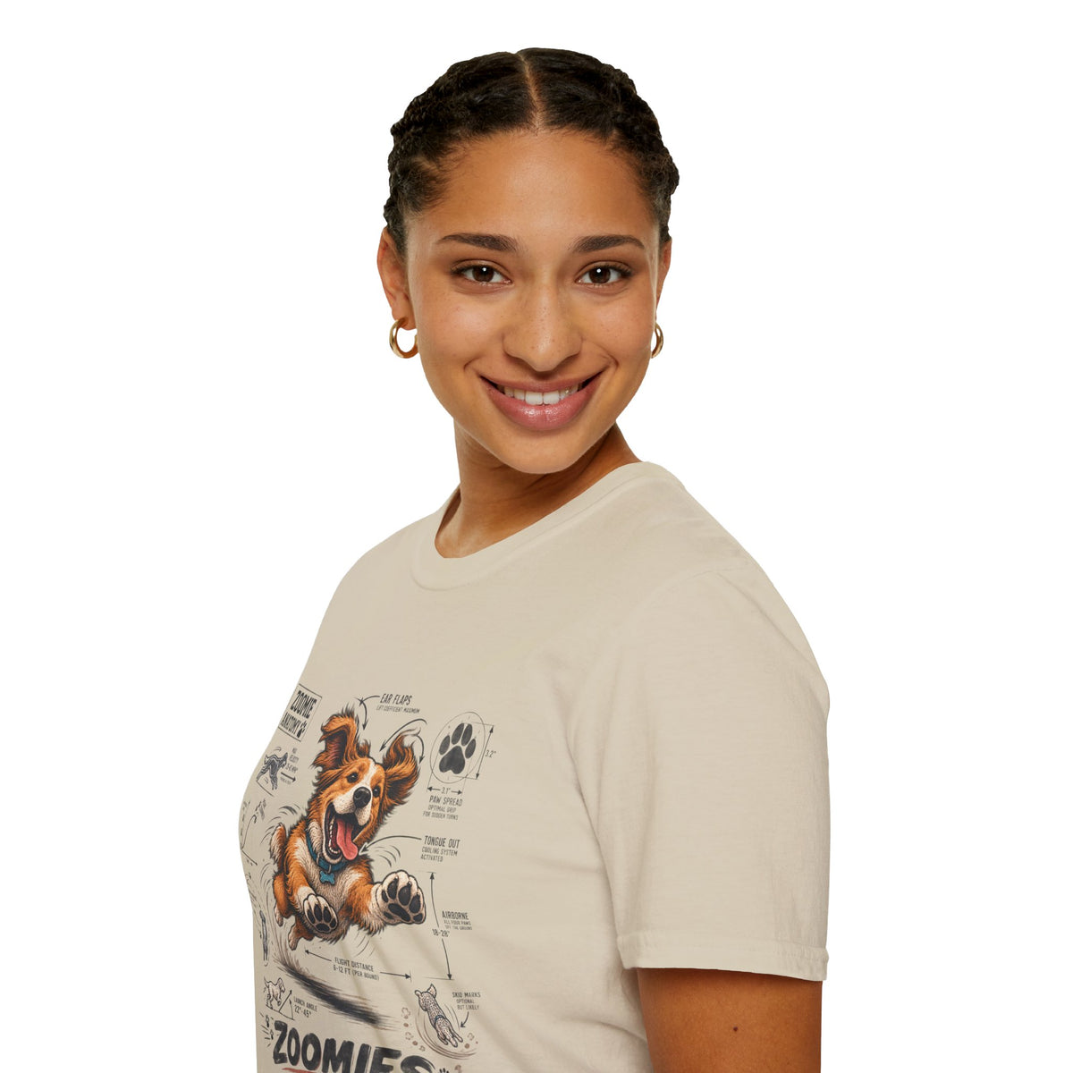 Dog Zoomies T-Shirt — Cute Playful Puppy Anatomy Graphic Tee