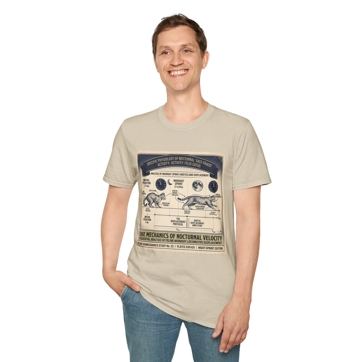 Nocturnal Cat Anatomy T-Shirt – Vintage Feline Physiology Diagram