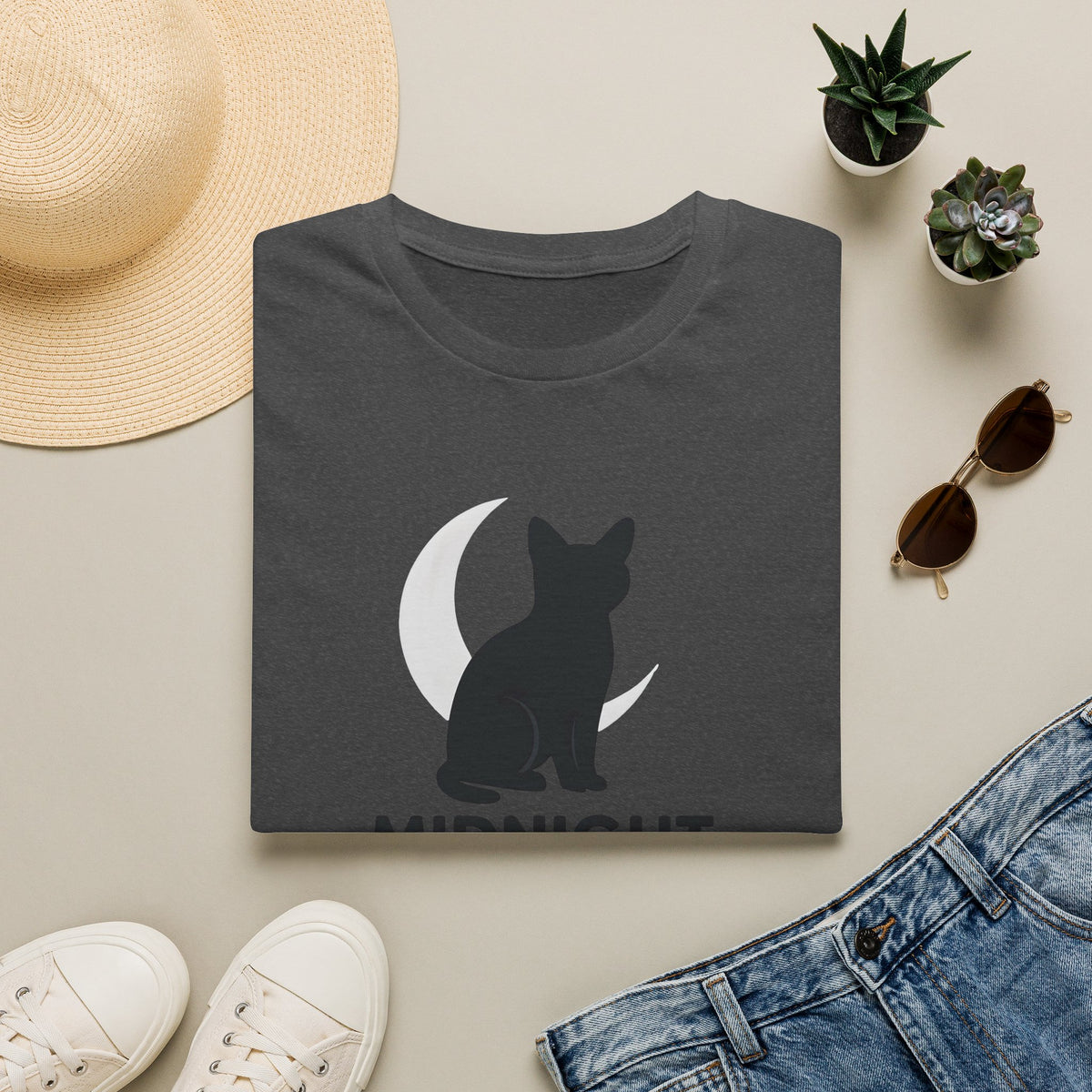Moonlit Cat Silhouette T-Shirt