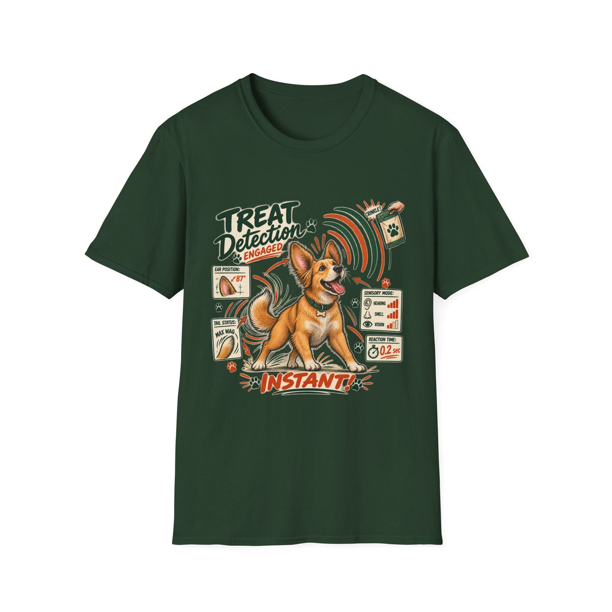 Dog Treat Detection T-Shirt — Funny Corgi ‘Treat Detection: Engaged’ Tee
