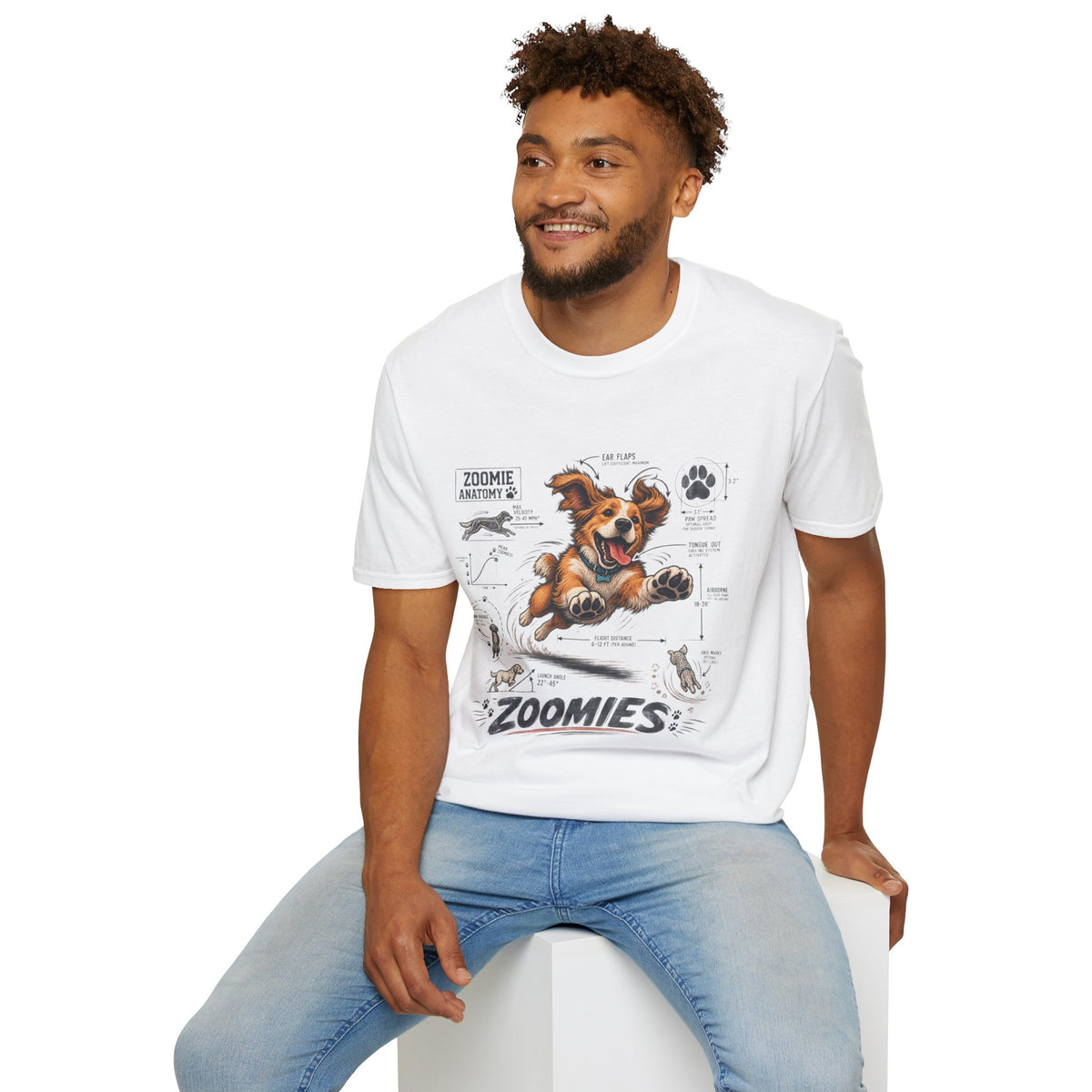 Dog Zoomies T-Shirt — Cute Playful Puppy Anatomy Graphic Tee